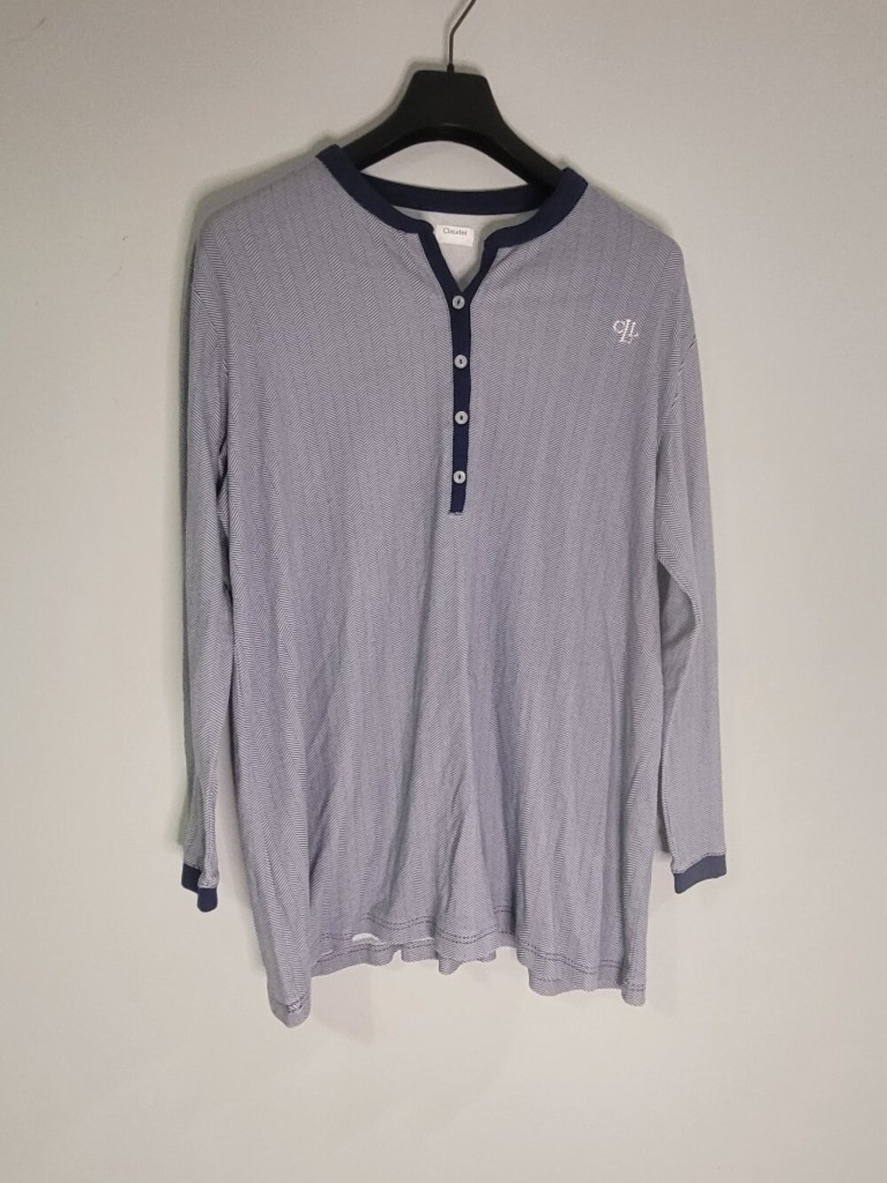 Claudel Women’s Blue White Chevron Blouse Size Missing Estimated Medium